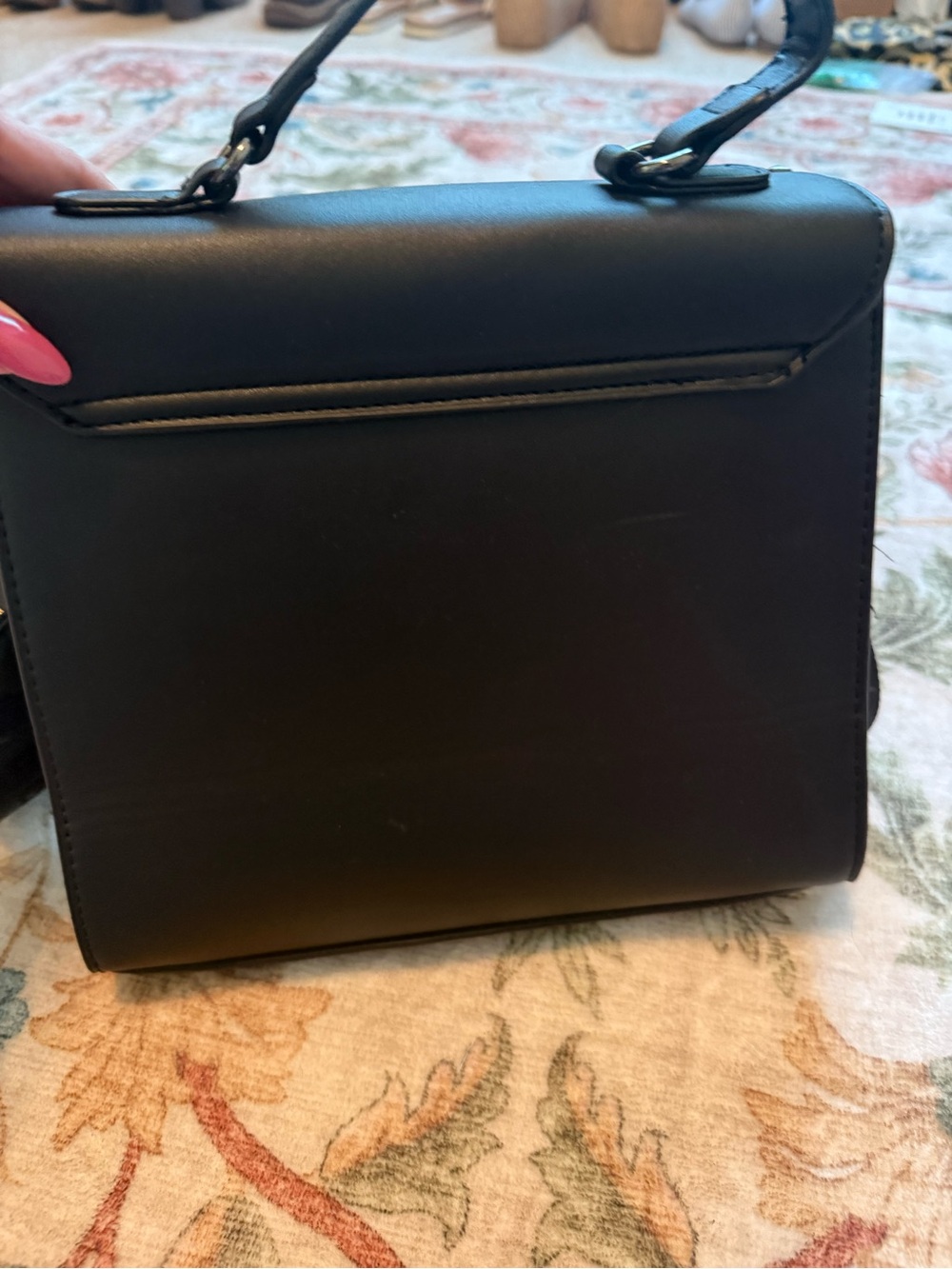 Valentino Orlandi Black Stud-Accent Messenger Bag with Zip Pouch - Picture 6 of 8